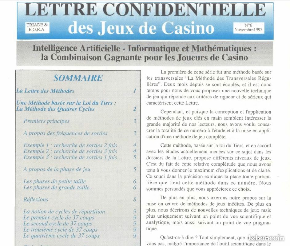 Lettres confidentielles des jeux de casino n°1 + 6 + 7 (image 2)