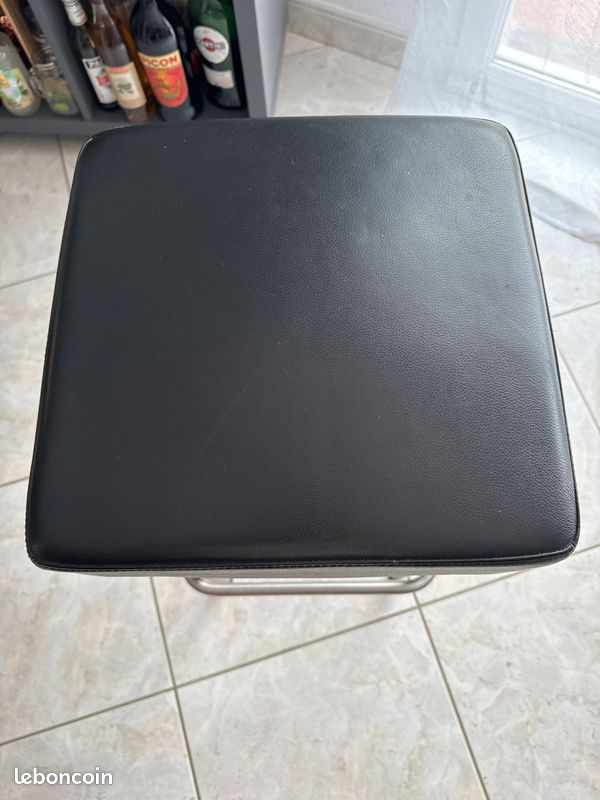 Tabouret de bar X 2 noir (image 2)