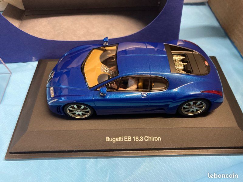 AUTOart 1:43 Bugatti EB18 3 Chiron bleu métallique 50911 modèle voiture
