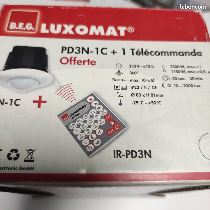 DETECTEUR BEG LUXOMAT PD3N-1C + télécommande (image 1)