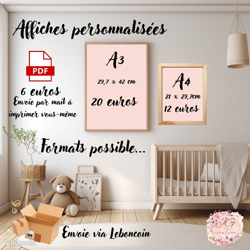 Affiche naissances personnalisé collection lapin (image 4)