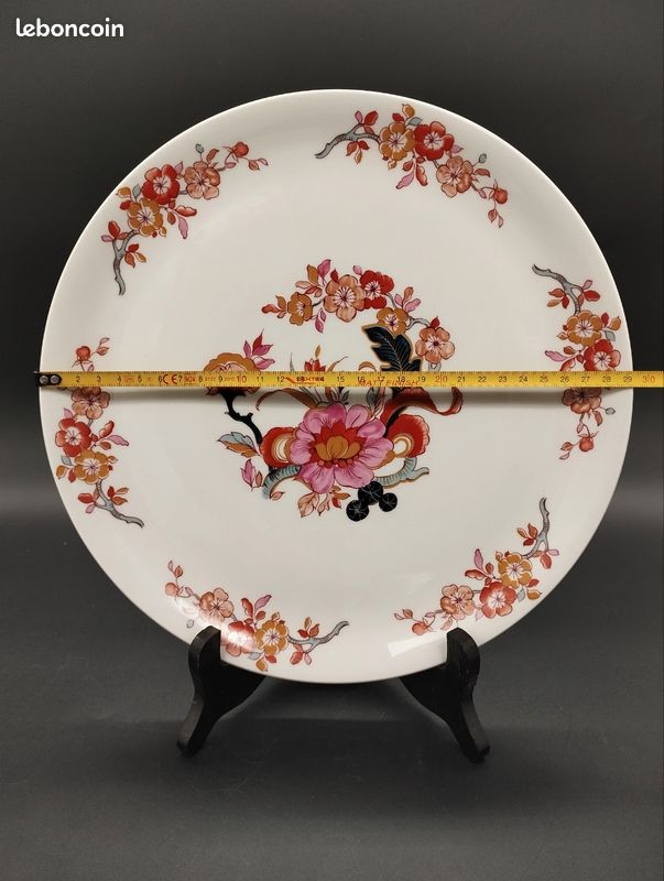 Plat à Gâteaux En Porcelaine Blanc Avec Motif Floral Et Pelle Assortie - MVX - Occasion Comme Neuf