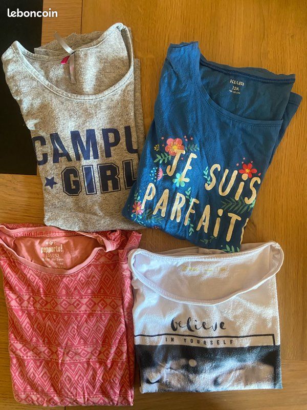 Lot De Tee-shirts Pour Fille 12 Ans - Multicouleur - Marques Variées (Puma, Orchestra...) - Occasion Très Bon état