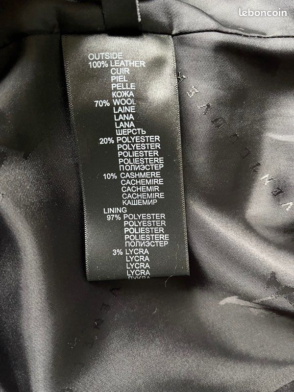 Doudoune cuir noir Ventcouvert T38 (image 6)