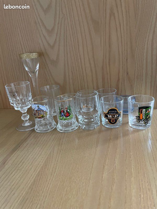 Lot De 12 Verres à Liqueur En Cristal - 4,5 Cl - Transparents - Lave-vaisselle - Fond Épais - Style Vintage