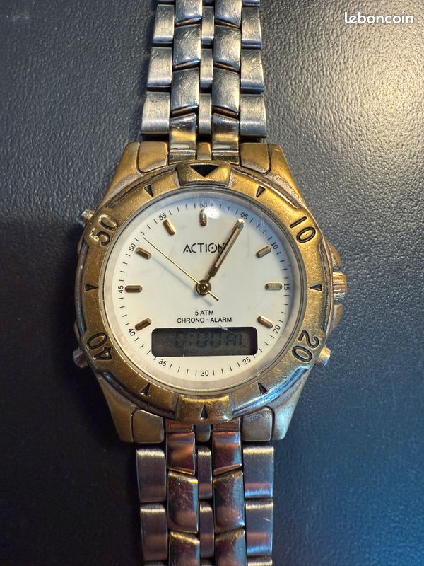 Ancienne montre action chrono Alarm Montres Bijoux