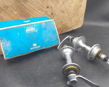 Jeu de moyeux vintage Shimano 600 36 trous 120 mm alliage QR port huile