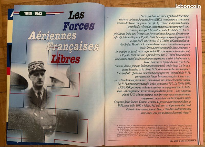 Militaria. Guerre 1939-45. Magazine Hors Série No 10 Le Fana de l' Aviation. « Les FAFL (Forces Aériennes Françaises Libres) 1940-1943 (image 4)