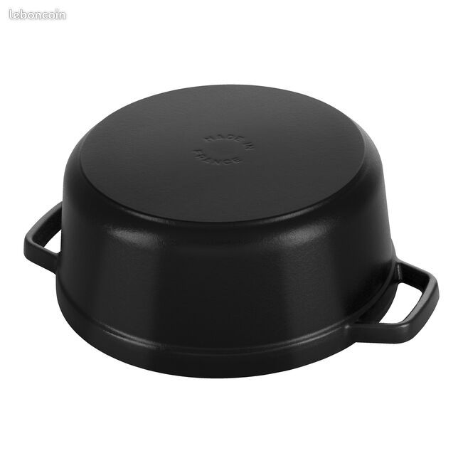 Neuf Cocotte 24 cm, Ronde, Noire, Fonte, Staub (image 4)