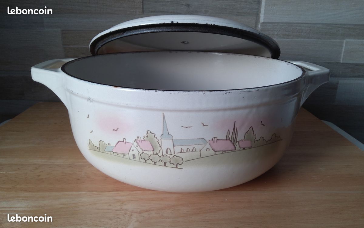ANCIENNE GRANDE COCOTTE en fonte n°16 d'occasion cuisine vintage EUR 59,00 - FR