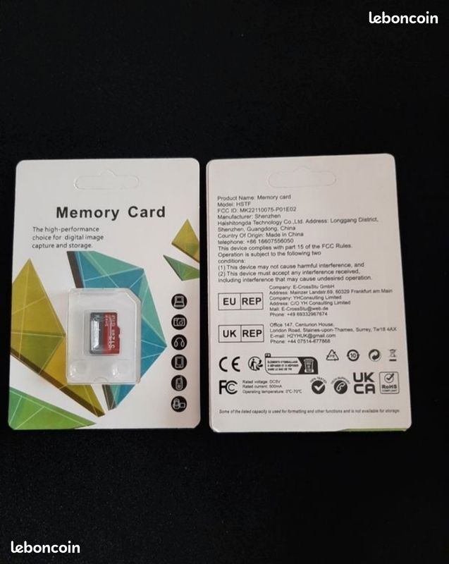Carte micro SD 512 Mo - normes CE - neuve (image 1)
