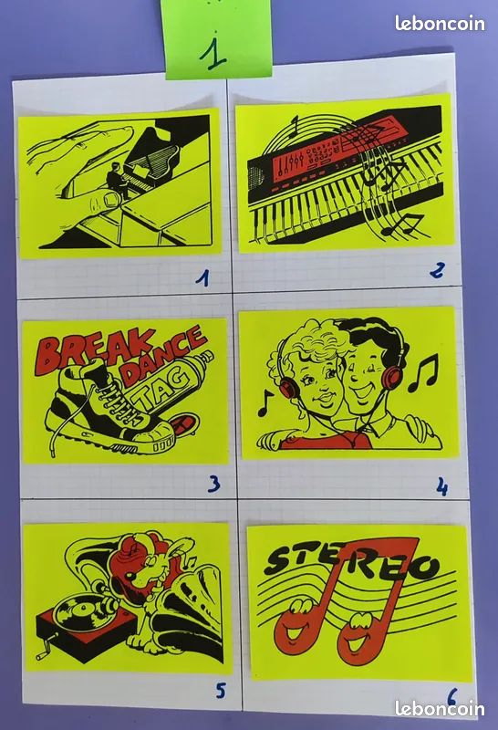 Autocollant Vintage Espace Musique Années 80 - Sticker Souvenir Kleber - Occasion