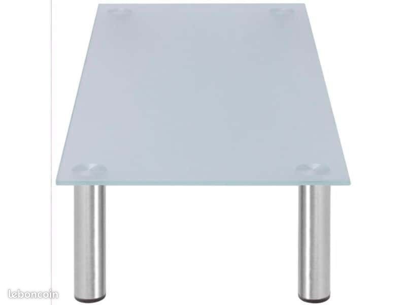 Support TV 100 x 35 x 17 cm en Verre Blanc (image 3)