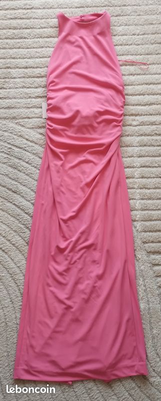 Robe longue Zara rose fuchsia dos nu – Coupe moulante – XS – Neuve (image 4)