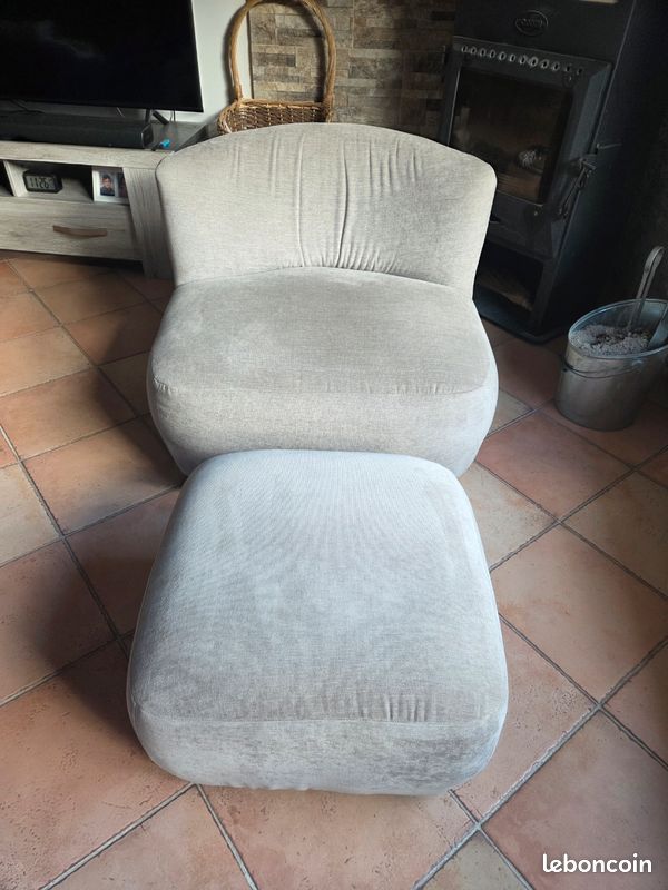 Fauteuil Design Alinéa COTTI – Beige Bouclé, Neuf Sous Emballage