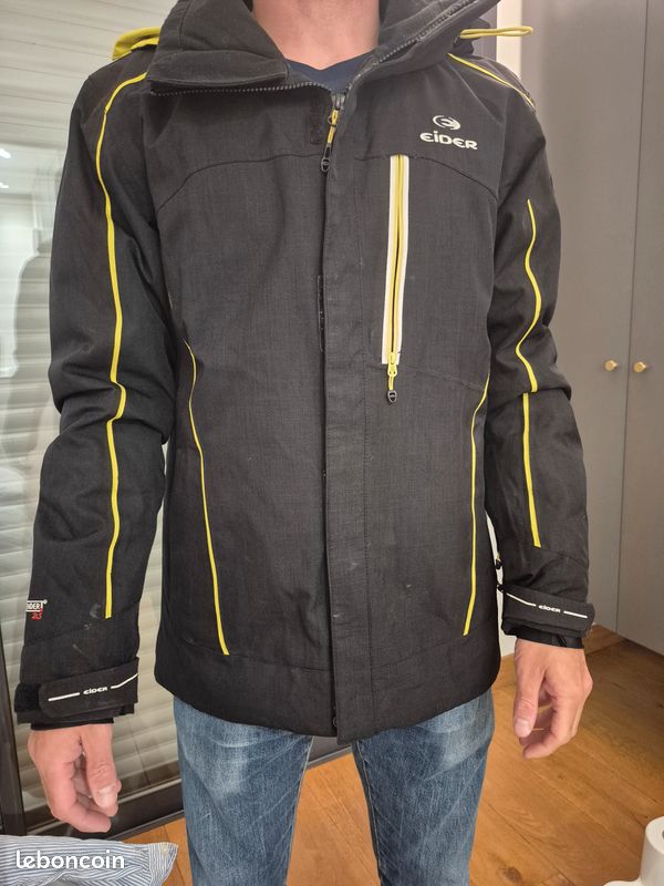 Veste De Ski Homme Eider Noire - Taille M - Imperméable Et Respirante - Occasion Parfait État