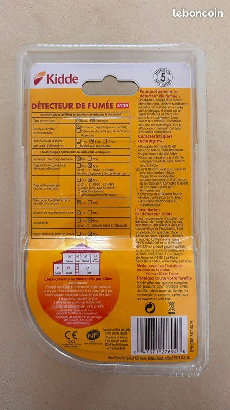 Lot de 2 détecteurs de fumée Kidde neufs (image 2)