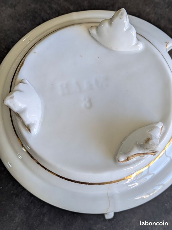 Tisanière ou Veilleuse en porcelaine de Limoges (Haviland) / victorien / décor floral peint à la main / vintage (image 3)