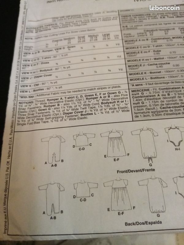 RARE Patrons de layette complète (image 3)