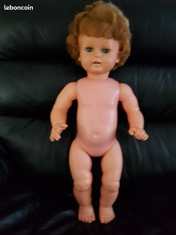 Poupée Ancienne Reproduction Bambino 26 Cm, Tête Biscuit Porcelaine, Corps Papier Mâché