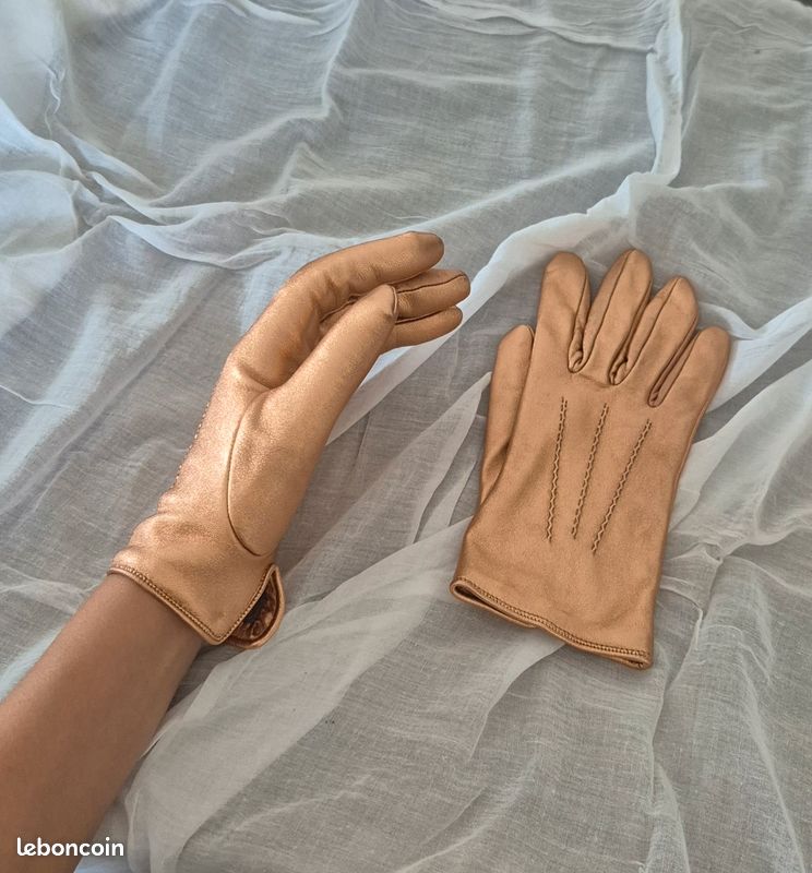 Gants cuir agneau et laine femme (image 1)