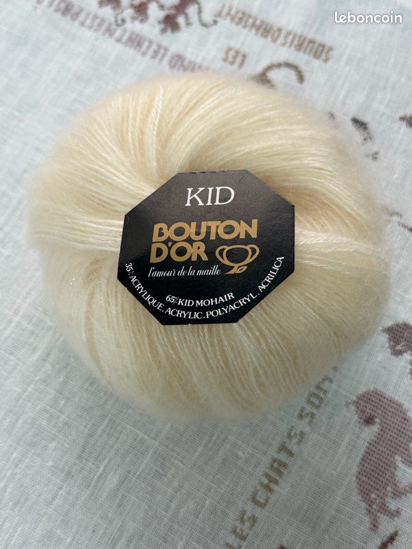 Lot De 10 Pelotes De Laine Mohair Beige - Kid Mohair, Fil Français, Pour Tricot/crochet - Neuf