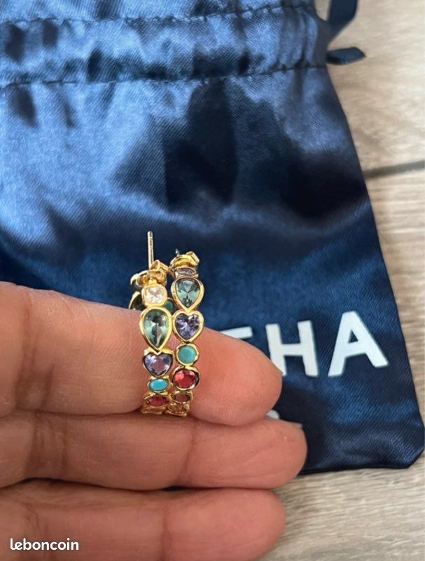 Boucles D'oreilles Vintage Agatha Paris - Strass, Designer Français
