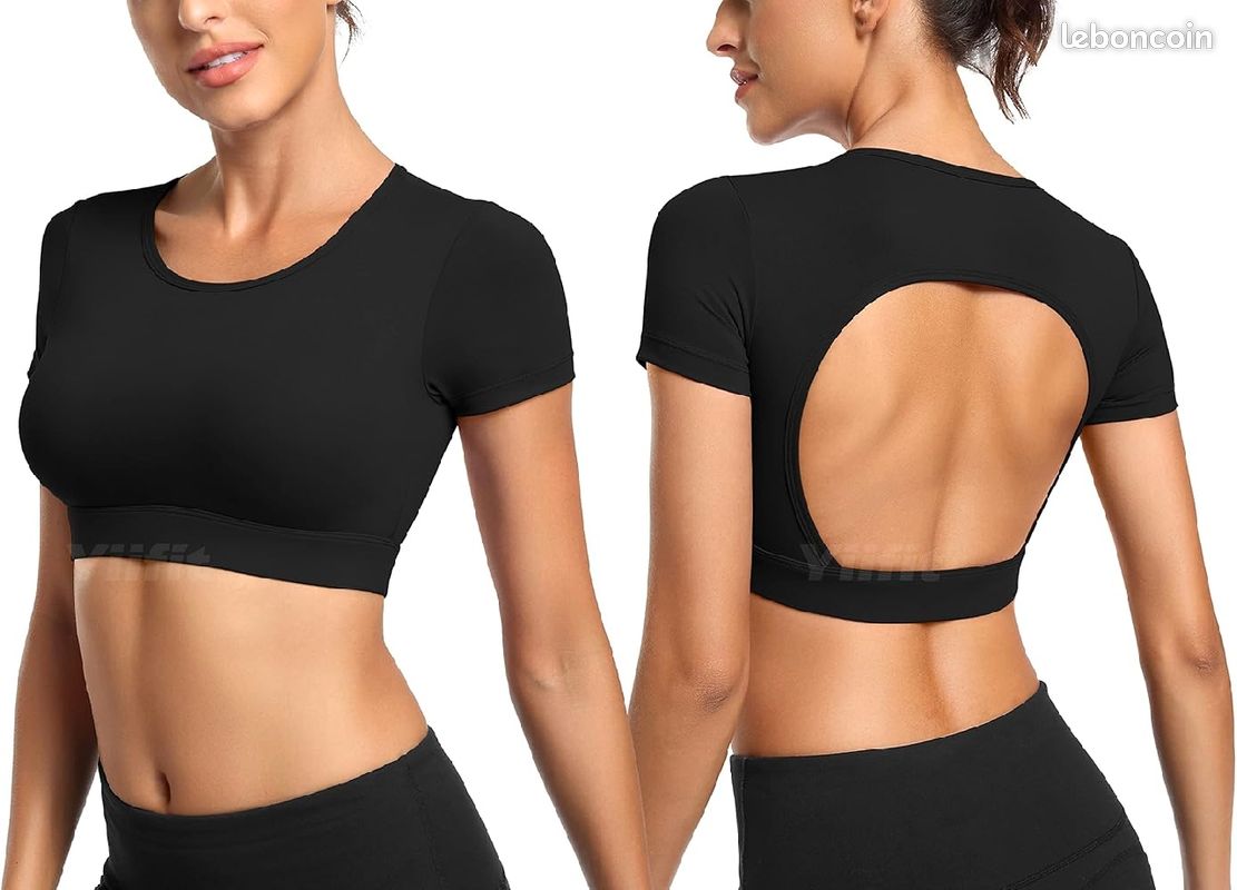 Haut de sport dos nu pour femme Fitness Patchwork Gym Tops Haut de