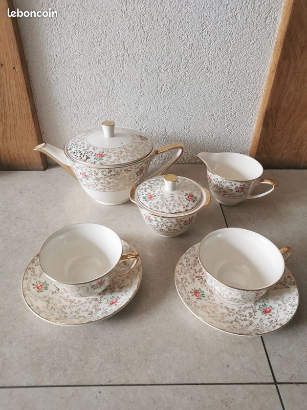 Service à Thé De Voyage Vintage Alpi Milano - Malette Bois 1950, 4 Tasses