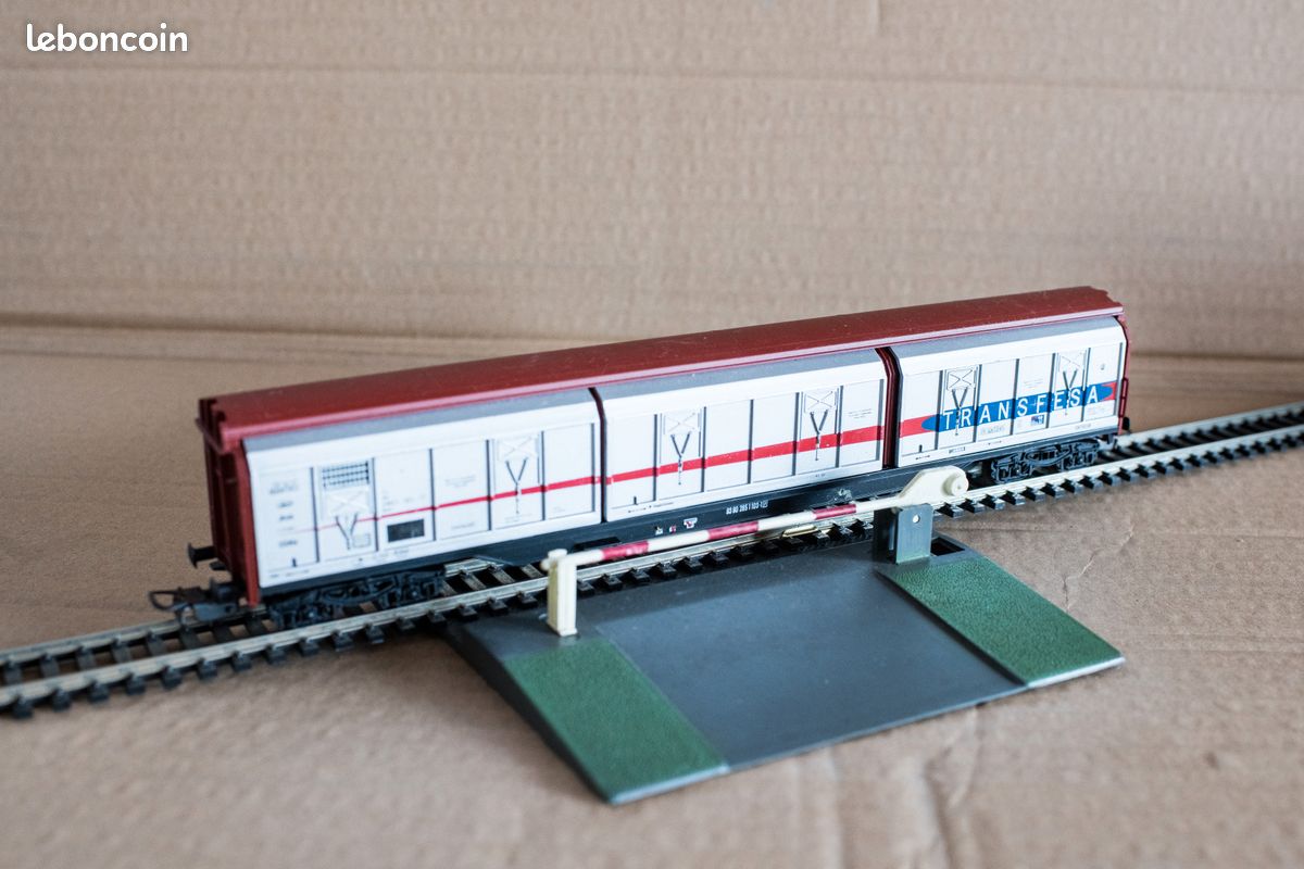 Wagon HO ELECTROTREN 5512 - Parois Coulissantes TRANSWAGGON DB - Échelle HO - Occasion
