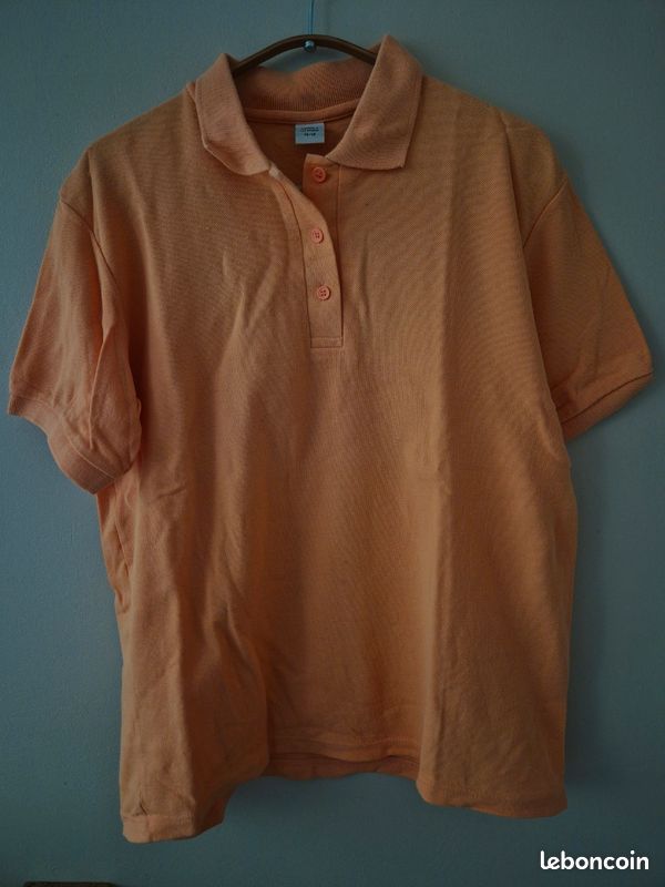 Polo homme couleur pêche/abricot (image 1)