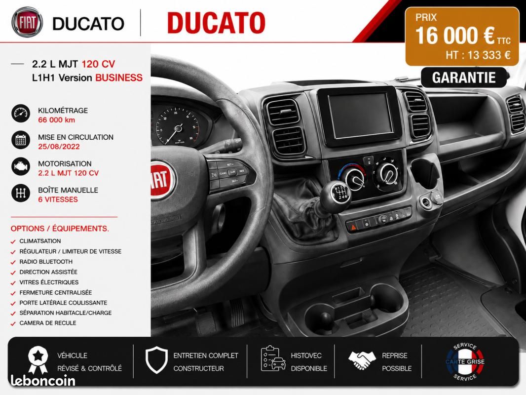Fiat Ducato 2° Main / 2.2L MJT 120cv Pack business L1H1 CLIM/REGUL/LIMIT IDEM JUMPER BOXER SPRINT... (image 12)