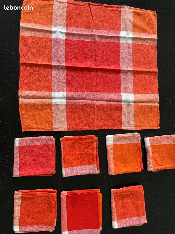 8 Serviettes de table coton orange (image 1)