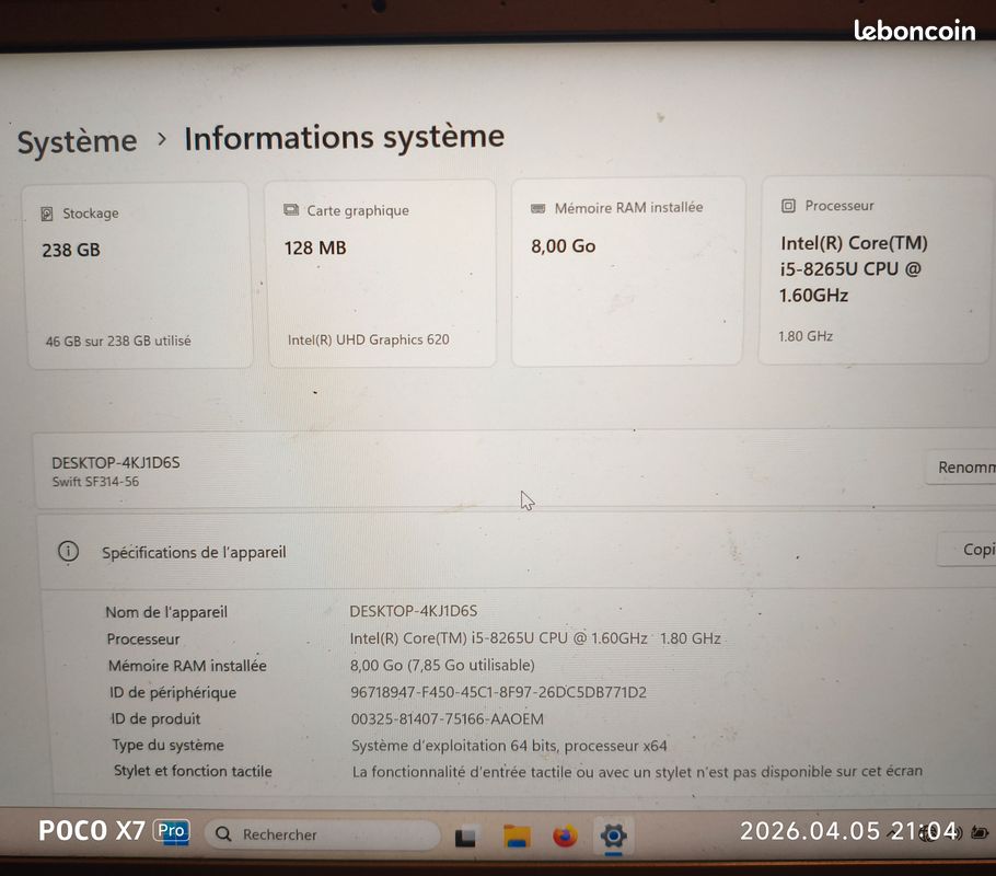 Carte Mère De Rechange Pour Écran Acer K243y (Occasion, Fonctionnelle)