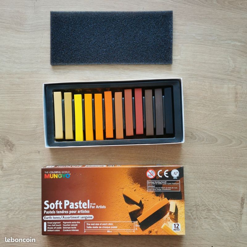 Mungyo Set de 12 Crayons secs carrés Sanguine (image 1)