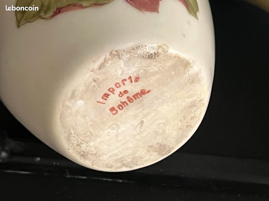 Anciens flacons à parfum VIDES porcelaine Art Nouveau Cyclamen Violettes de Toulouse (image 8)
