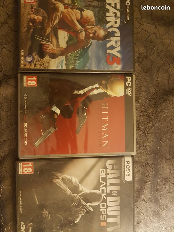 Jeux video pc : farcry3, hitman absolution, call of duty black ops 3 (image 1)