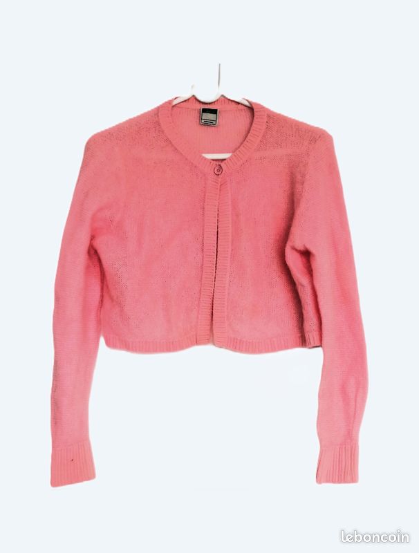 Gilet Rose En Mohair Benetton - Taille 36/38, Neuf Sans étiquette