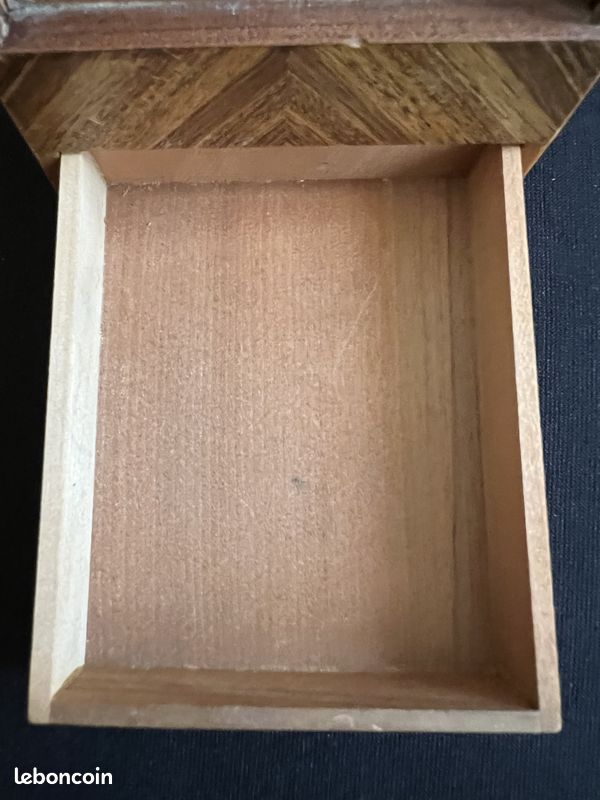 Boîte Coulissante Vintage Primitive En Bois Fait Main - 6 Compartiments Pour épices Ou Collection - WD913