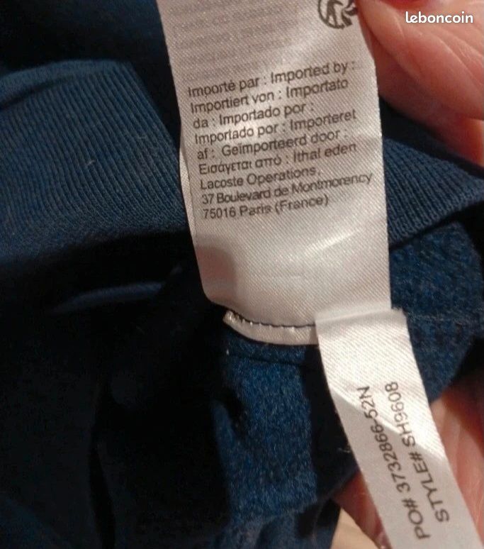 Sweat pull S lacoste bleu marine (image 5)