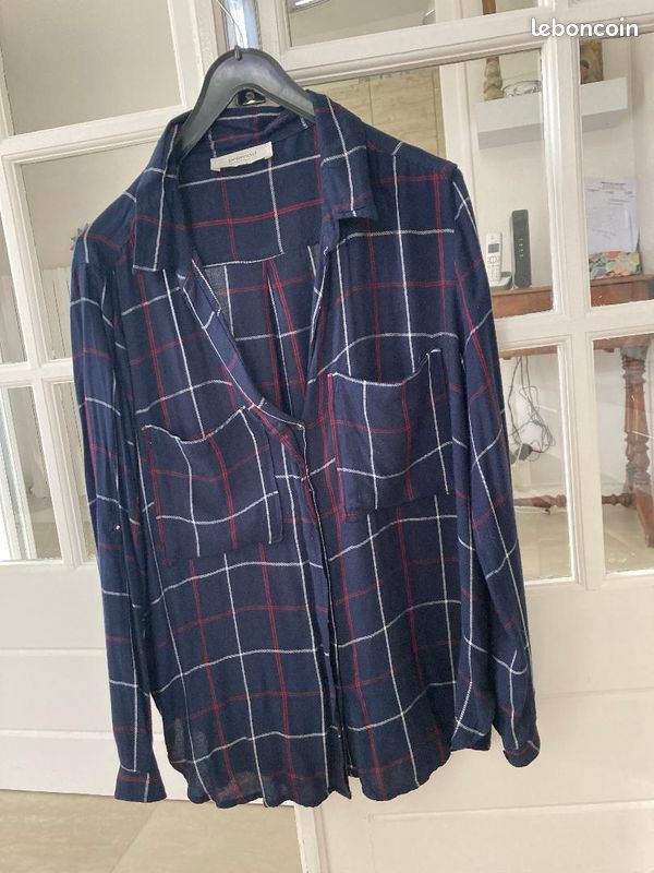 Carreaux Promod Manteau Bleu Manteau à Carreaux Femme Imprimé Bleu