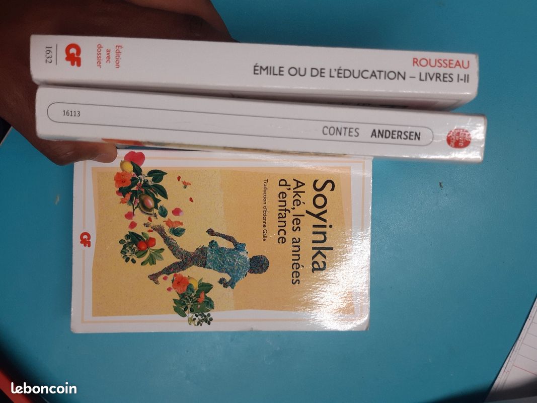 LIVRES: Contes d'Andersen, Emile ou de l'éducation de Rousseau, Les années d'enfance de Soyinka (image 3)