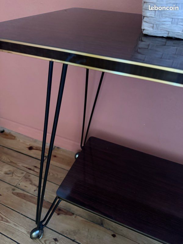 Console à roulettes vintage noire (image 2)