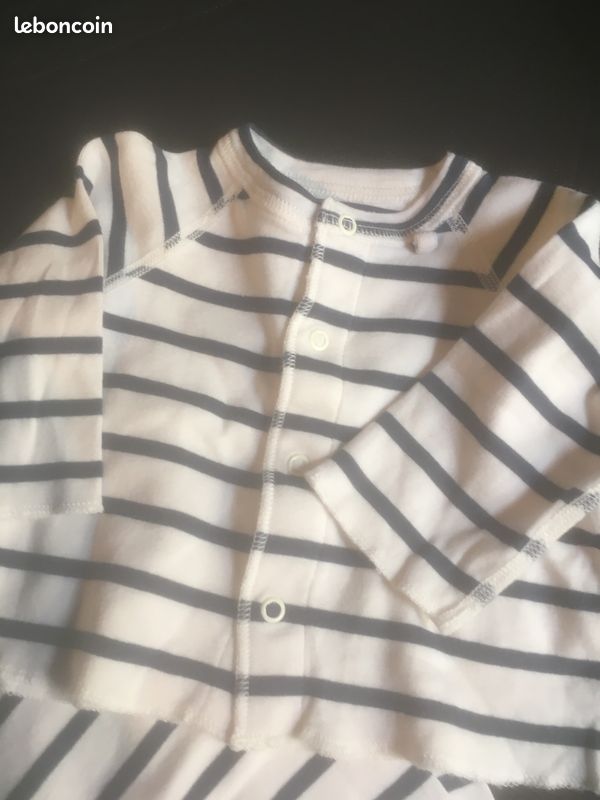 Ensemble marin Petit Bateau NEUF 3 mois coton bio (image 4)