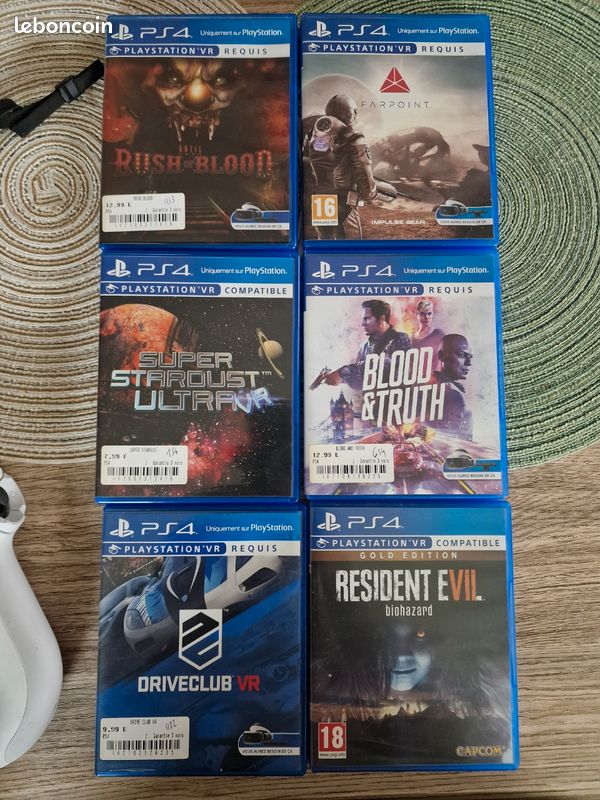 PS4 pro blanche 1to 4k HDR + casque VR + 7 jeux VR + adaptateur PSVR PS5 + Fusils AIM controleur + caméra avec micro sony (image 5)