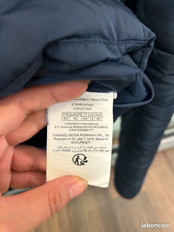 Veste bleu pour l'hiver achetée à Paris (image 3)