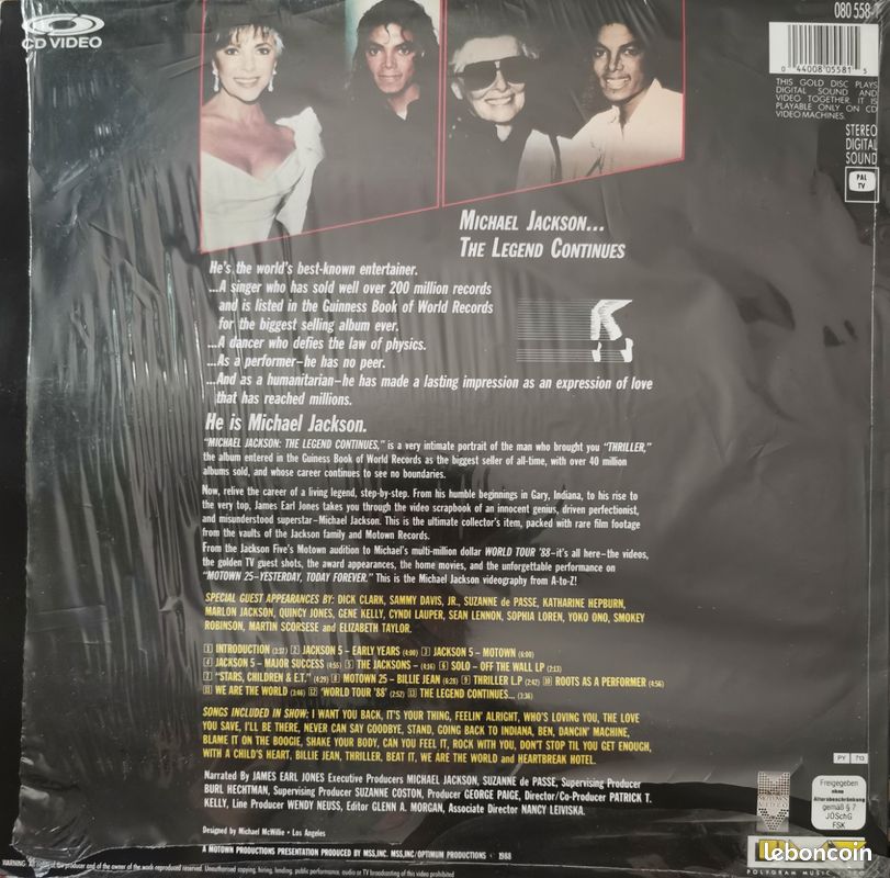Rare Disque CDV Doré Michael Jackson - The Legend Continues (image 2)