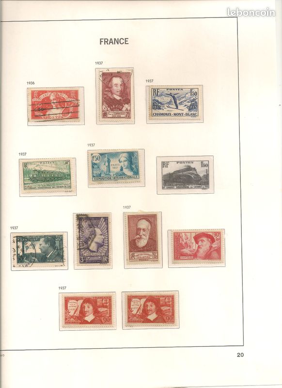 Lot de timbre france de 1935 à 1940 type o ou neuf (image 4)