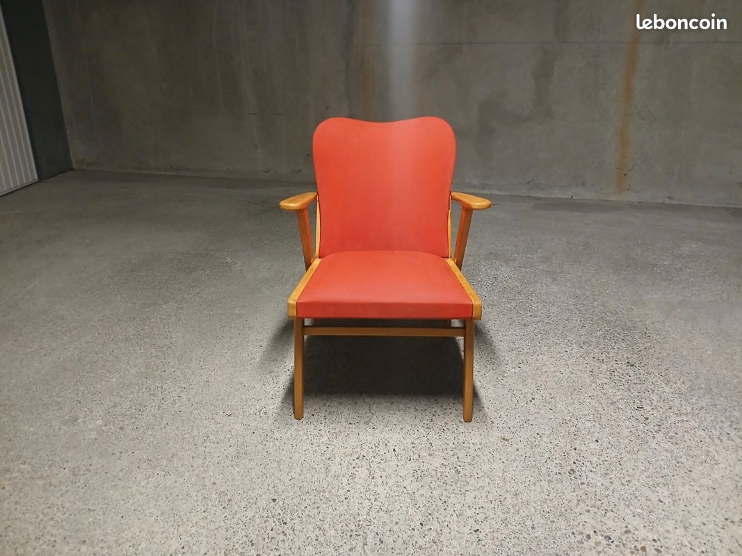 Fauteuils skai rouge d'occasion
