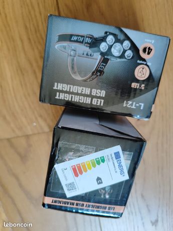 Lampe frontale super lumineuse rechargeable par USB avec détecteur de
